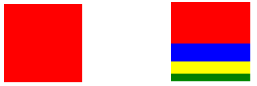 単色及び複数の色彩の組合せの例